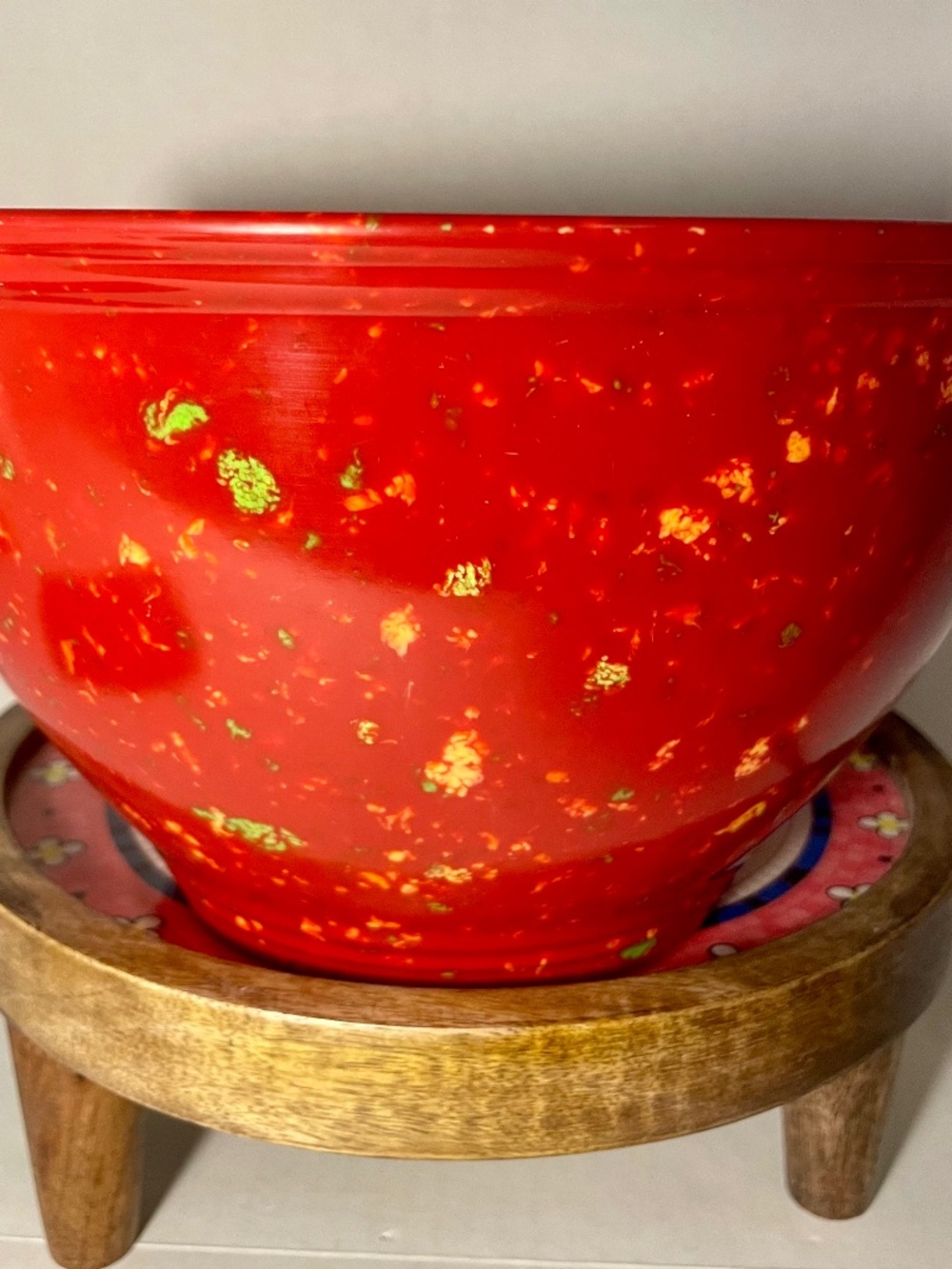 Rachael Ray Garbage Bowl Red Confetti Melamine